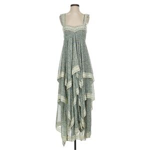 Boho handkerchief hem maxi dress